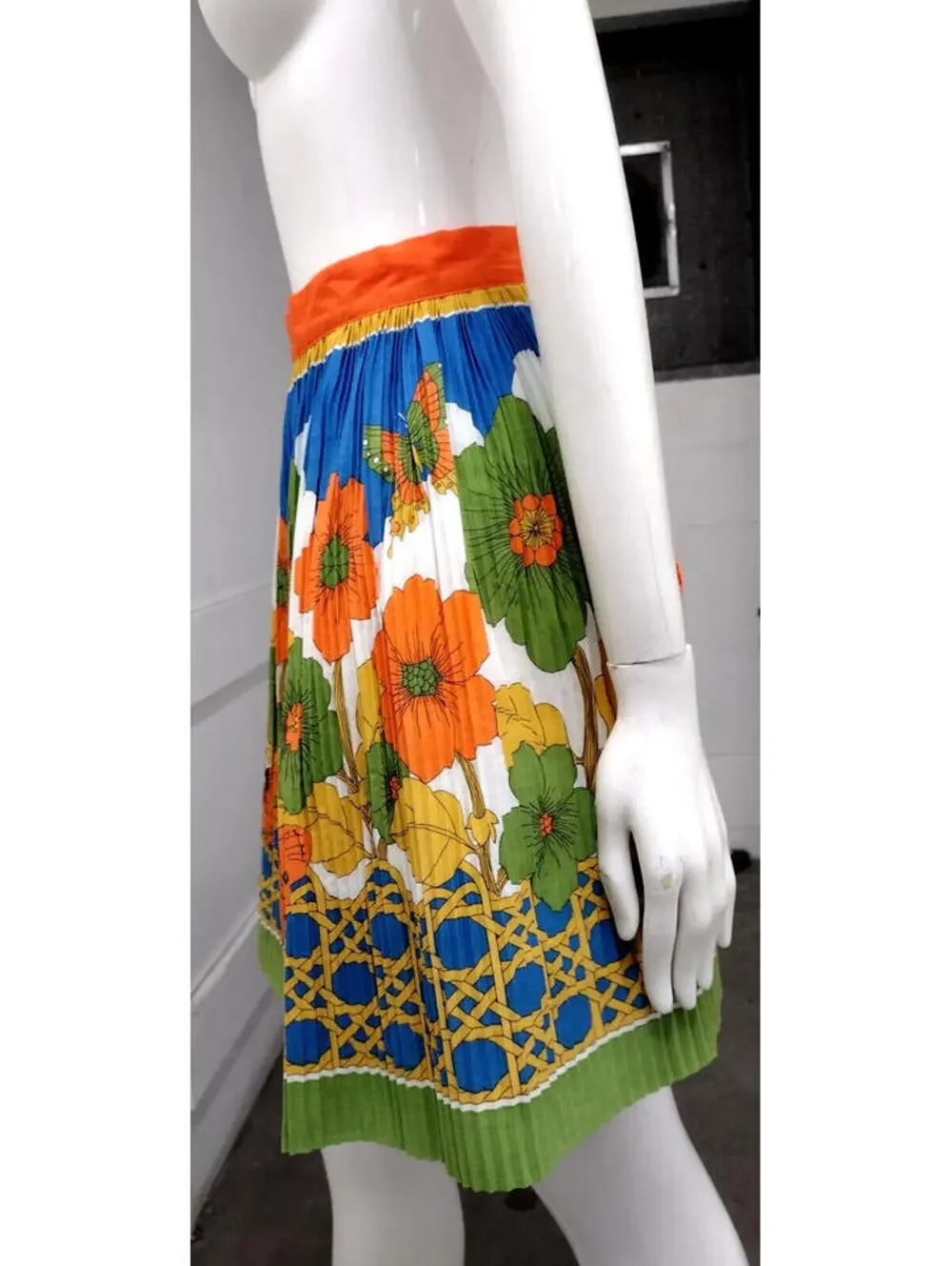 1970s Apron Psychedelic Colors Butterflies Vibrant Colors Lowenstein Deadstock